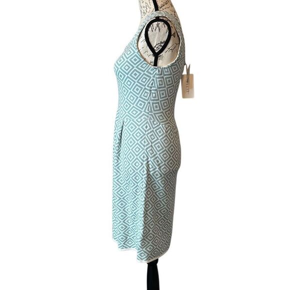 Anthropologie Tulle Green Creme Diamond Flare Mid Tank Dress M - Picture 2 of 10